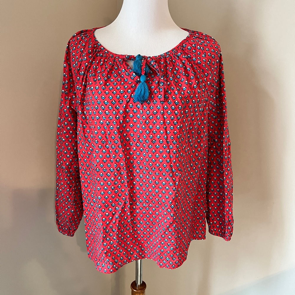 NWT JCrew Red Patterned Women's Top